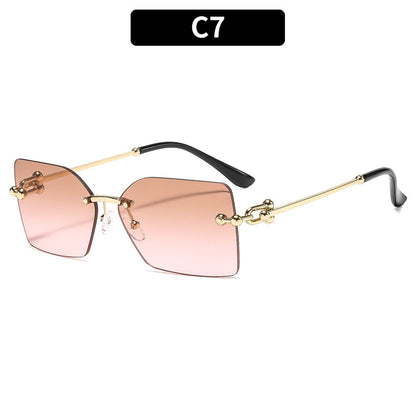 Trendy Stylish Square Metal Sunglasses UV400 Protection