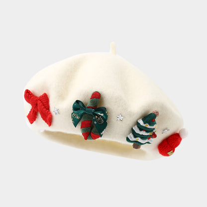 Winter Elegant Wool Blend Christmas Beanie Hat