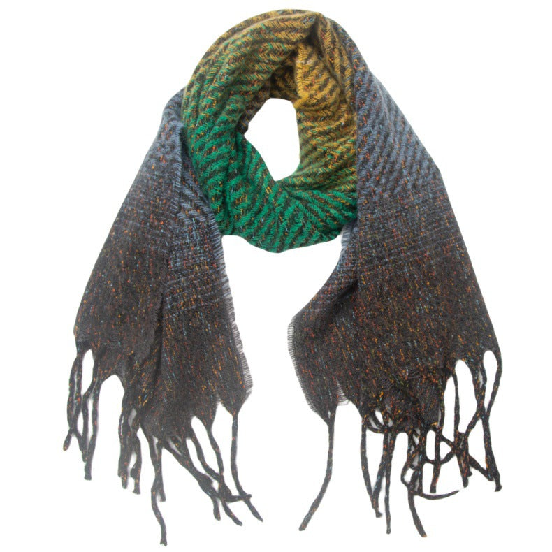 Gradient Color Tassel Soft Scarves