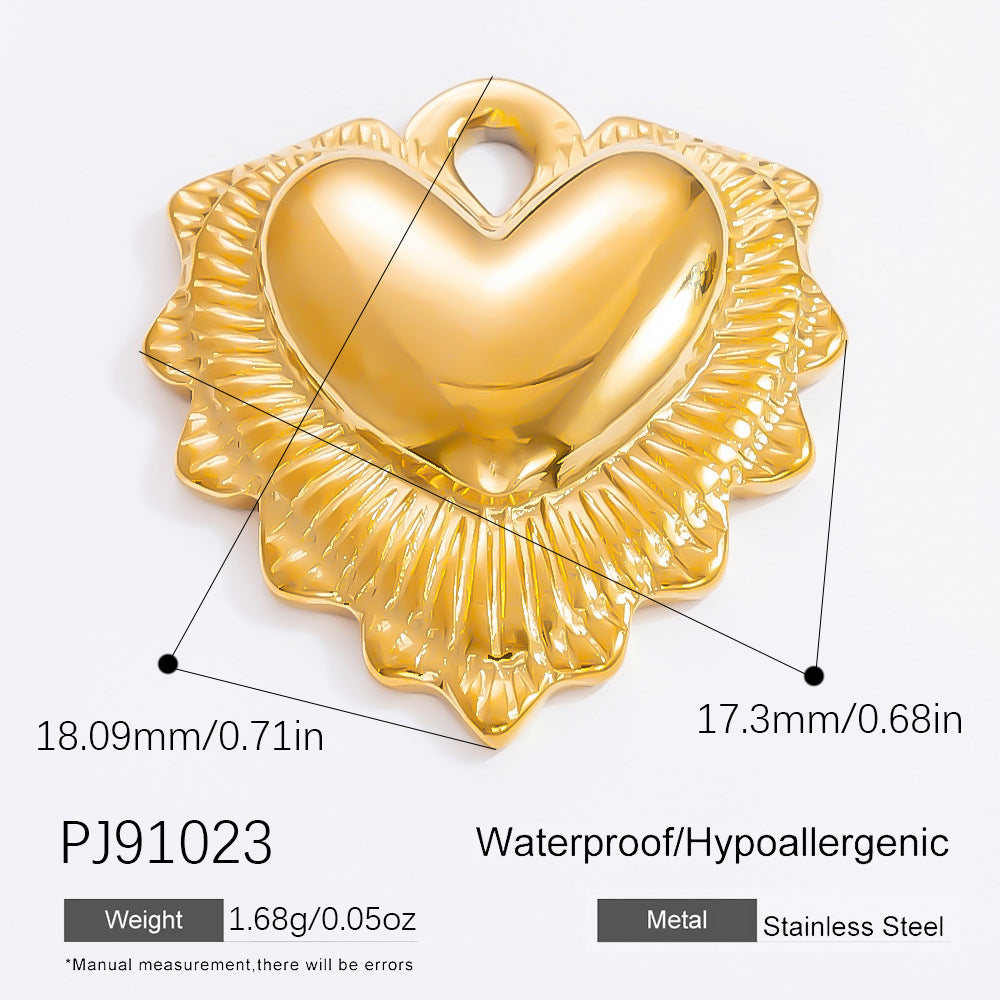 Colorful Heart Moon Pendant Charm Stainless Steel DIY Earrings