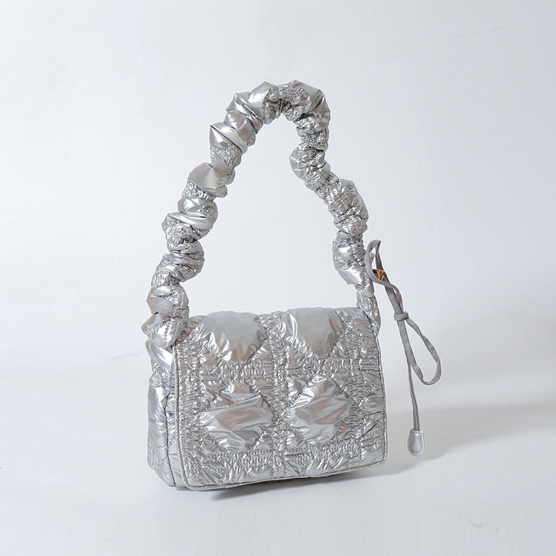 Trendy Cloud Shoulder Bag Wrinkled Nylon Crossbody Bag