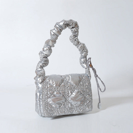 Trendy Cloud Shoulder Bag Wrinkled Nylon Crossbody Bag
