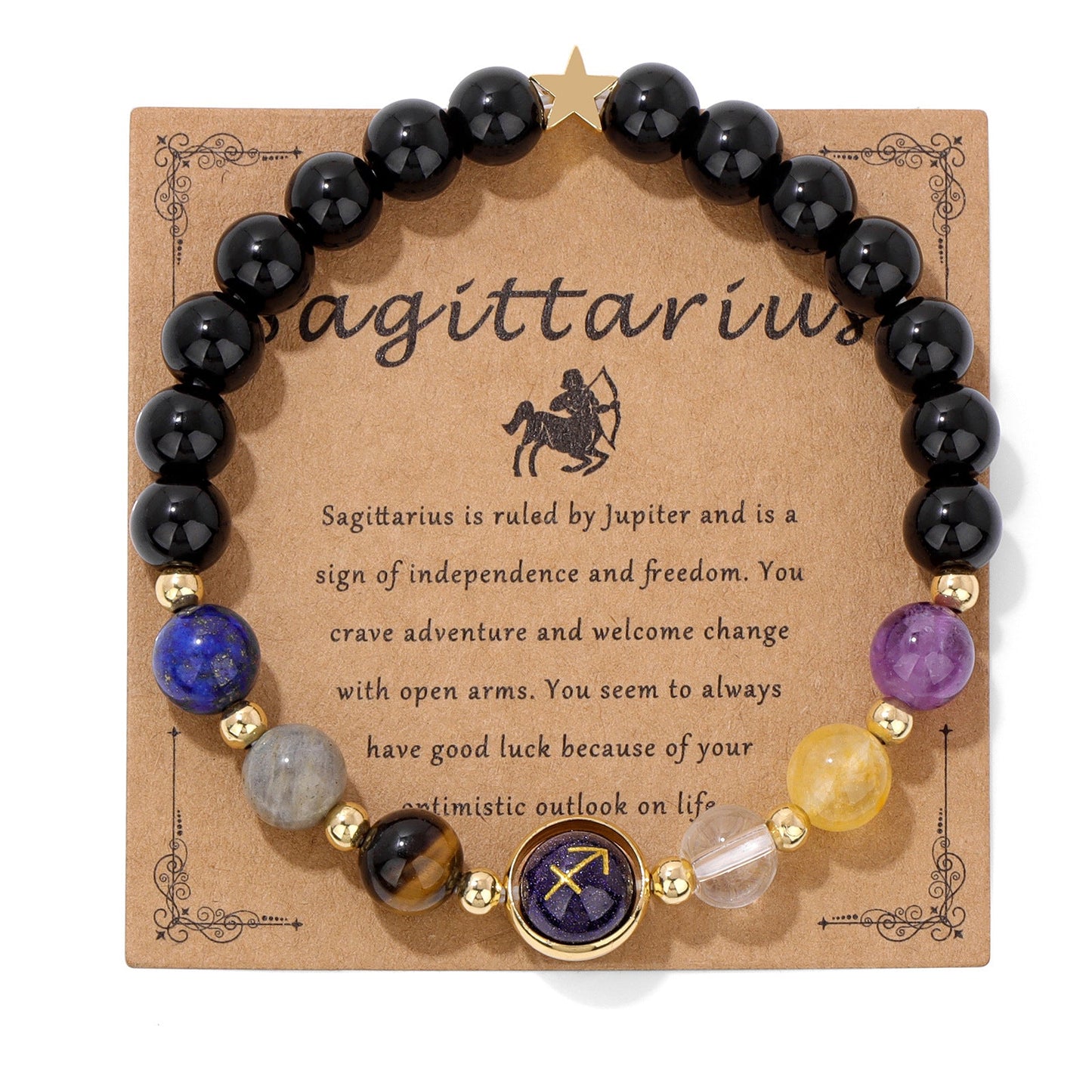 Vintage 12 Constellations Stone Beaded Bracelets