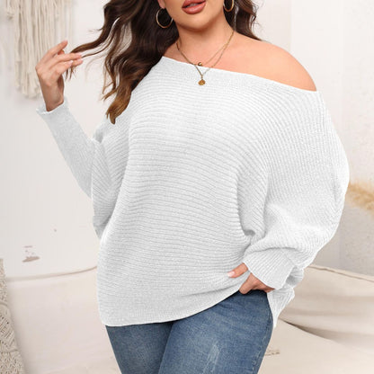 Batwing Sleeve Off-Shoulder Knit Sweater For Women