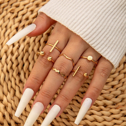 Fashionable Geometric Butterfly Open-Ended Adjustable Rings Set