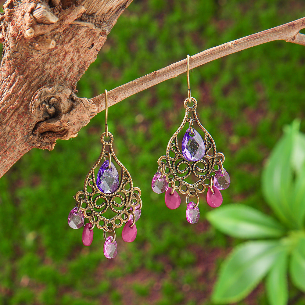 Bohemian Colorful Drop Oil Earrings Stylish Accessories
