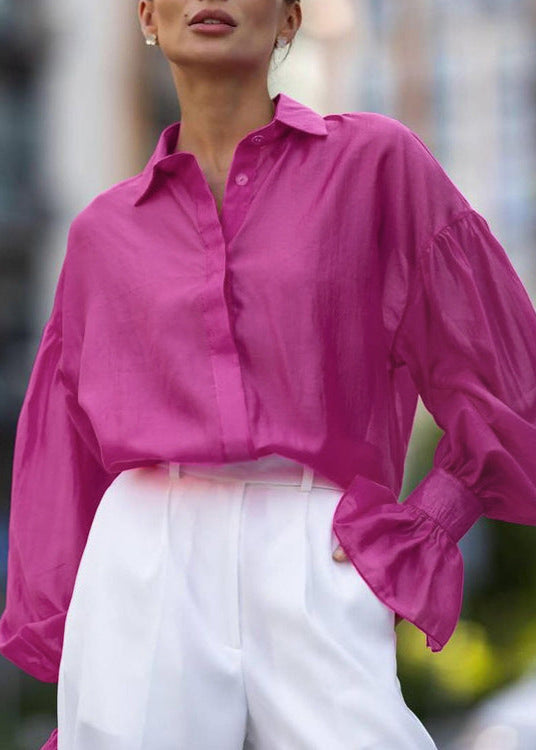 Sheer Oversized Button Up Shirt Lightweight Fabric