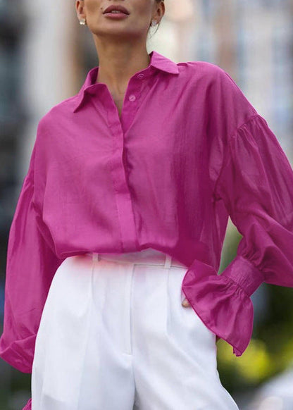 Sheer Oversized Button Up Shirt Lightweight Fabric