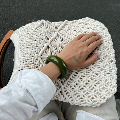 Elegant Resin Arc Bracelets And Acrylic Rings