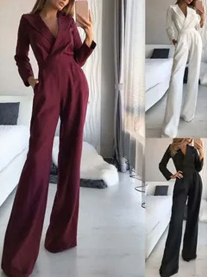 Elegant Midi Jumpsuit With Side Closure In Polyester