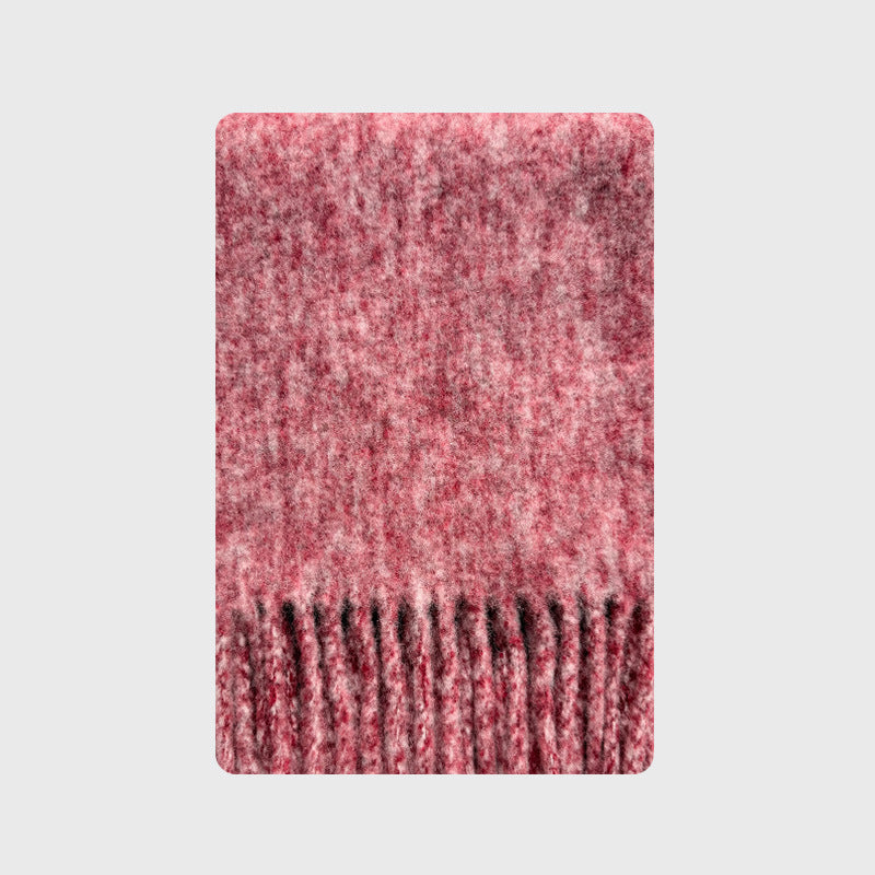 Chunky Tassel Solid Wool Scarf for Women