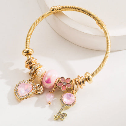 Fashionable Adjustable Heart Charm Bracelet for Couples