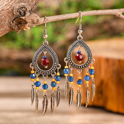 Fashion Tassel Bead Earrings for Women Stylish Vintage Jewelry