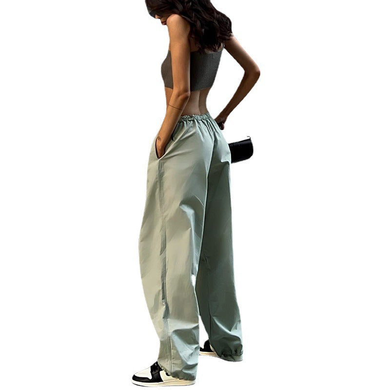 Trendy Wide-Leg Casual Pants with Drawstring Waist