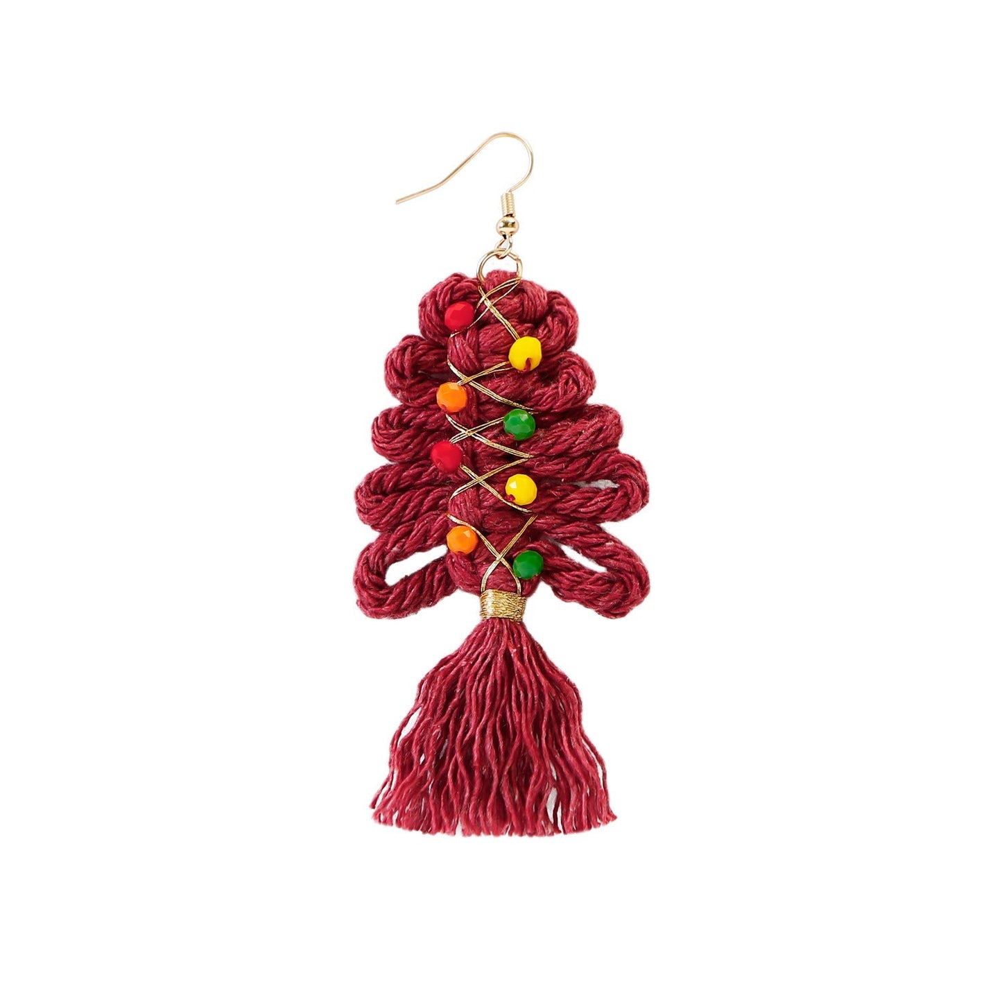 Christmas Earrings Female Creative Cartoon Christmas Bohemian Tassel Woven Handmade Earrings