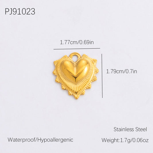 Vintage DIY 18K Gold Plated Stainless Steel Bow Star Heart Pendant