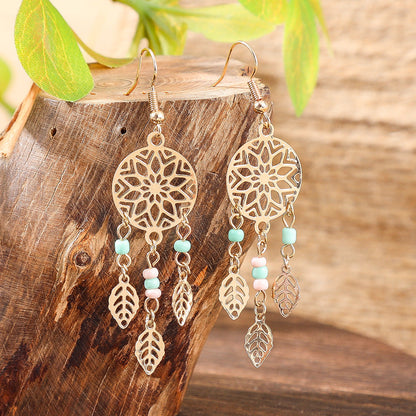 Fashion Tassel Bead Earrings for Women Stylish Vintage Jewelry