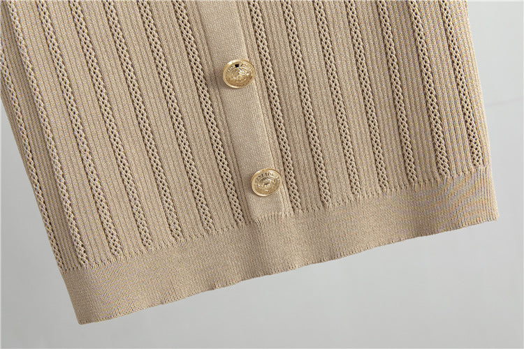 3 Pcs Knit Solid Color Office Suit Set
