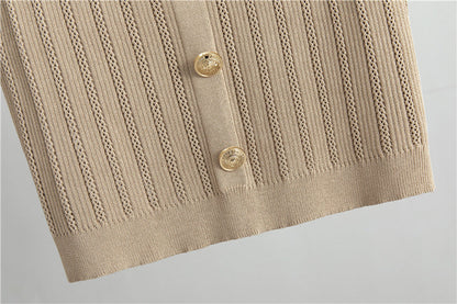 3 Pcs Knit Solid Color Office Suit Set