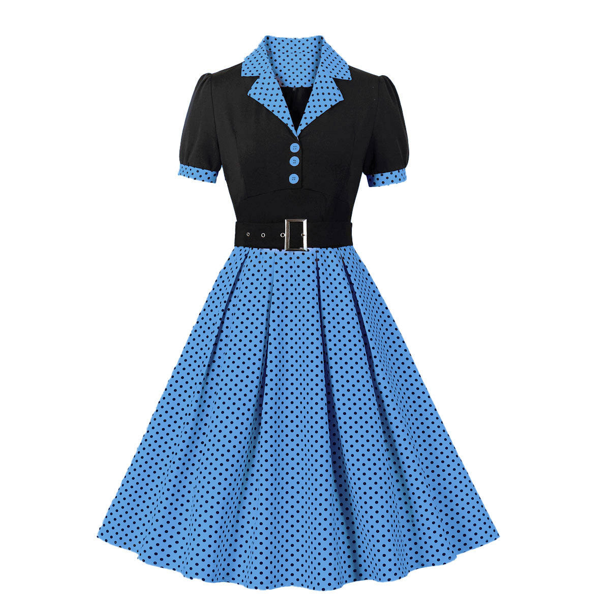 Psychedelic Polka Dot Belted Dress