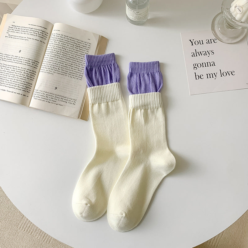 Rufia - Color Block Contrast Double Edge Socks
