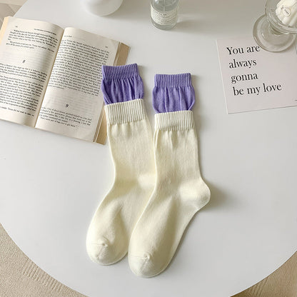 Rufia - Color Block Contrast Double Edge Socks