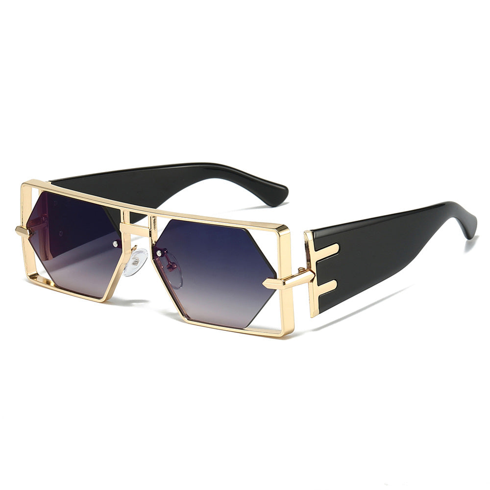 Trendy Hollowed Out Square Sunglasses Stylish Hip Hop Accessories