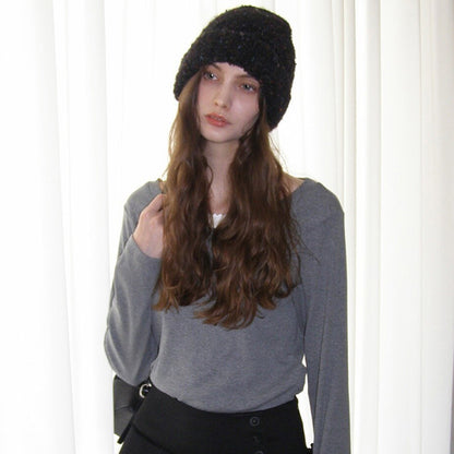 Wool Blend Colorful Dots Knit Beanie for Women