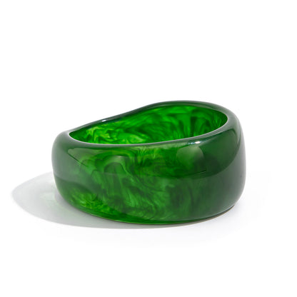 Vintage Resin Ombre Wide Cuff Bracelet Unique Geometric Hand Jewelry