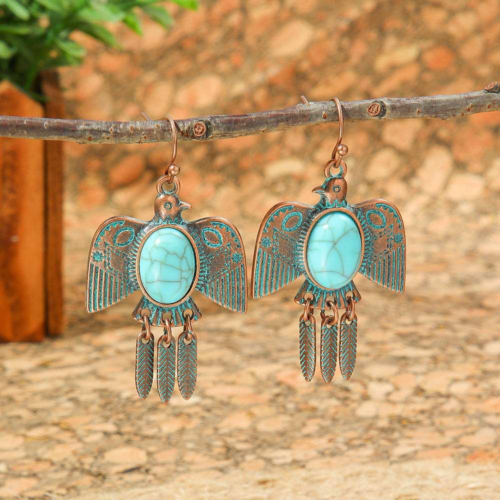 Bohemian Style Metal Earrings Vintage Tassel Earrings for Women