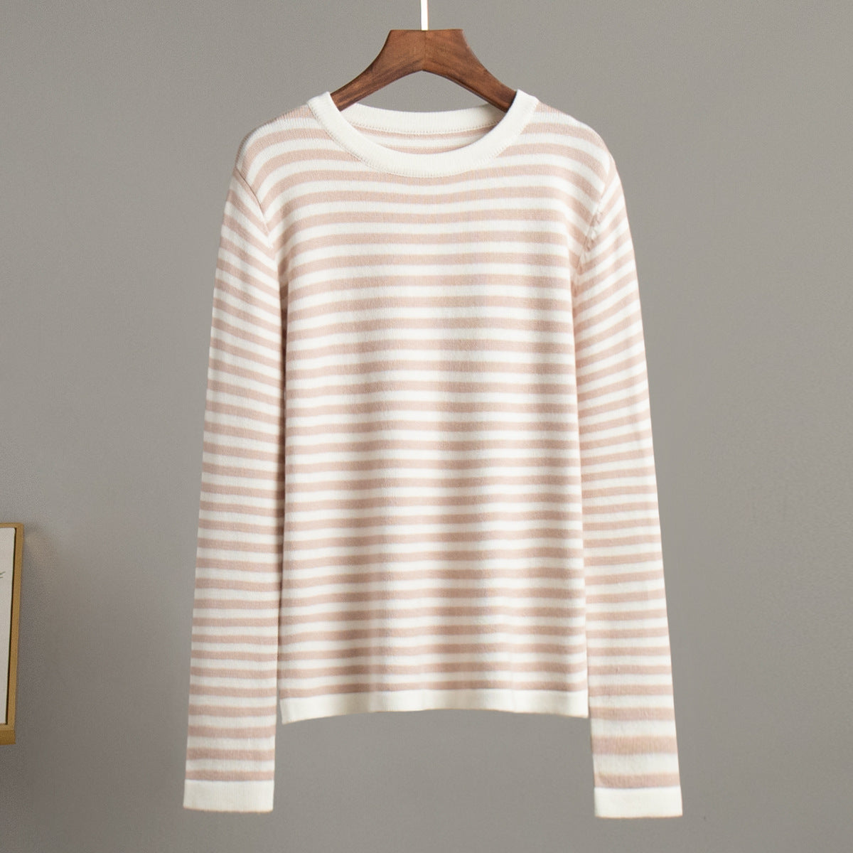 Striped Knitted Sweater Colorblock Design Comfortable Pullover