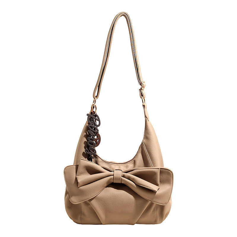 Fashionable Bow Decorated Shoulder Bag Stylish PU Crossbody Bag
