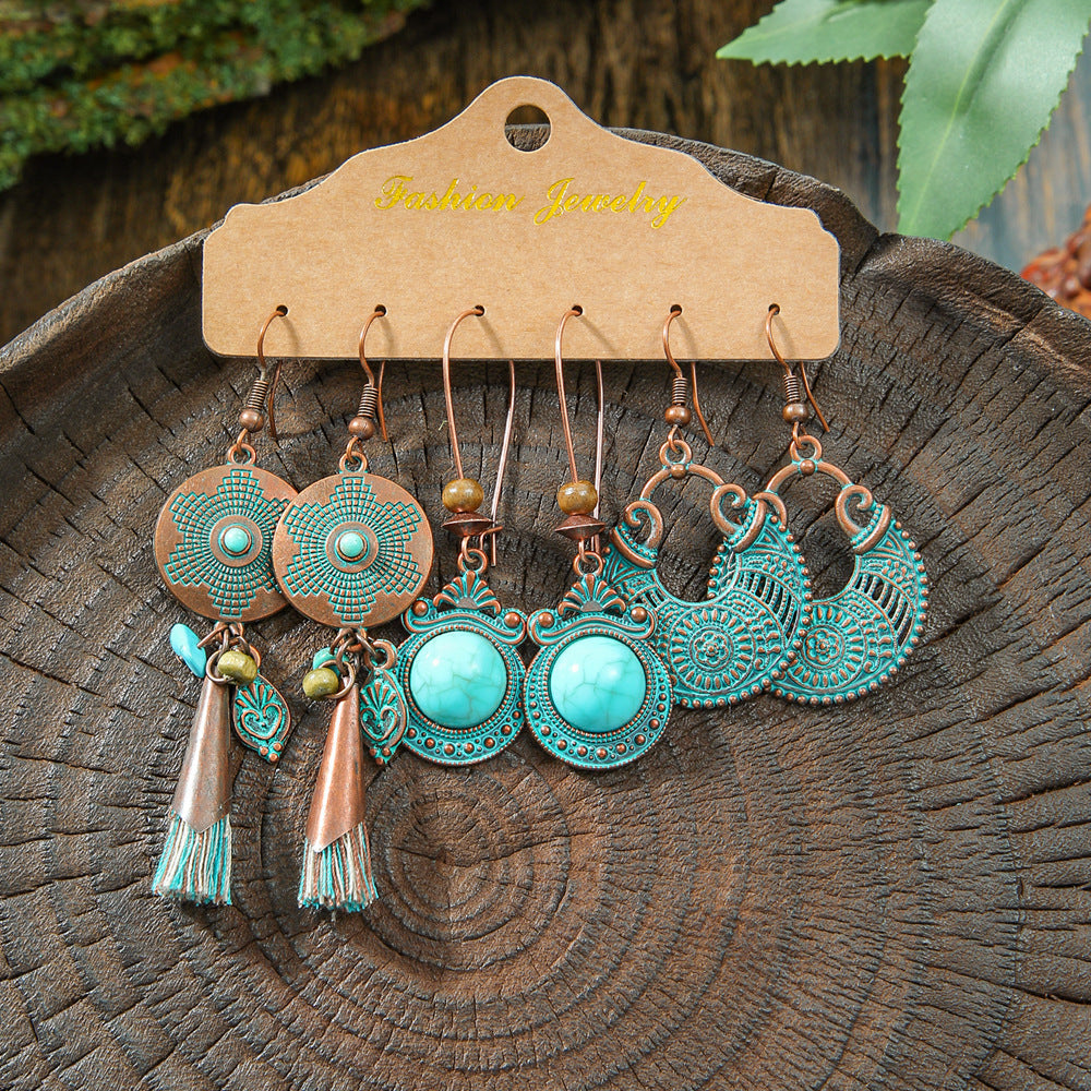 Fashion Tassel Earrings Set for Women - Vintage Style
