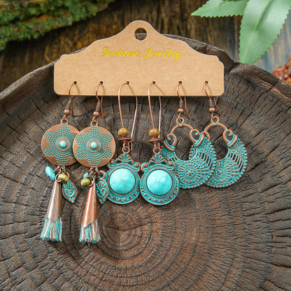 Fashion Tassel Earrings Set for Women - Vintage Style
