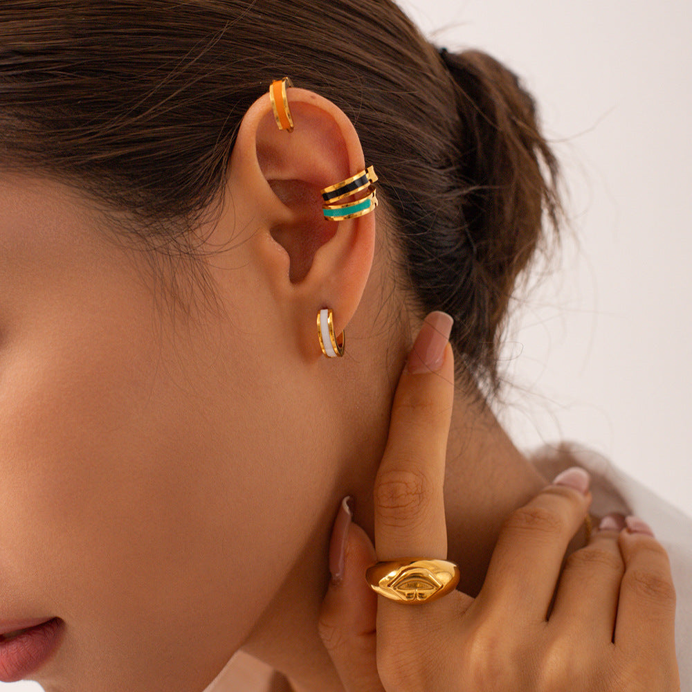 Colorful Simple Circle Hoop Earrings