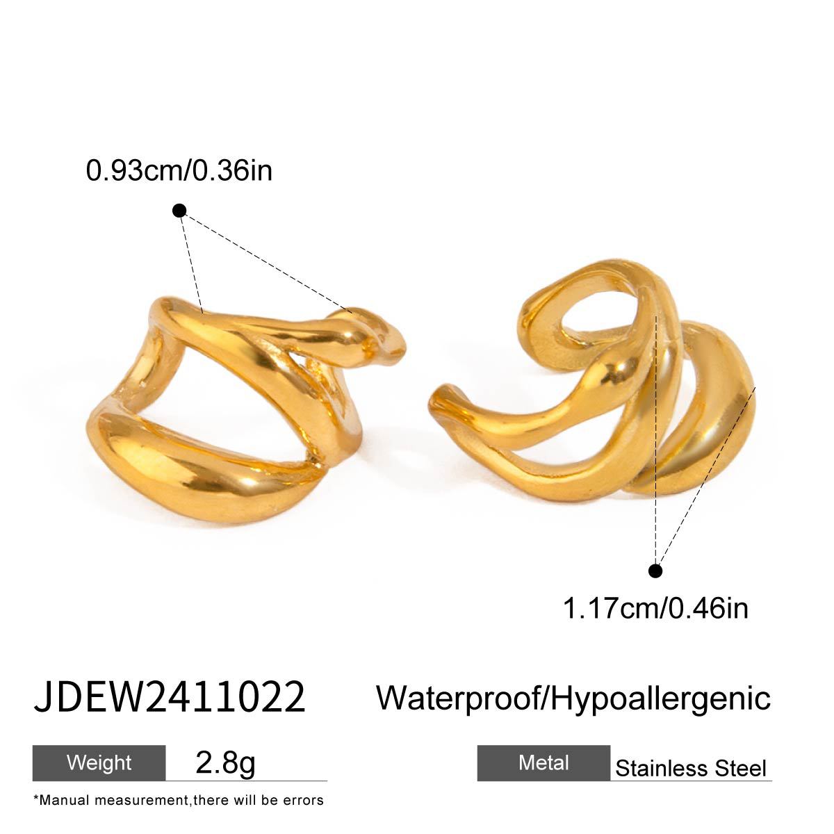 Cross Simple Elegant Clip Earrings