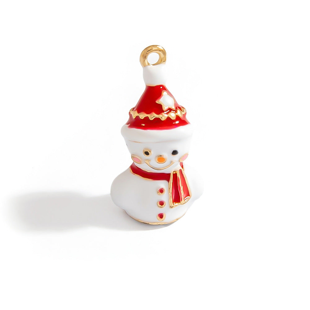 Cute Snowman Bell Pendant DIY Accessories for Festive Crafting