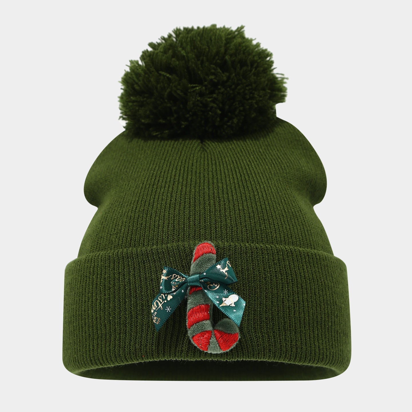 Cute Warm Christmas Knit Beanie Hat With Pom