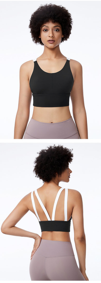 Quick-Drying Running Sports Underwear Ladies Fitness Color Matching Vest Sports Bra Anti-Vibration Yoga Clothes