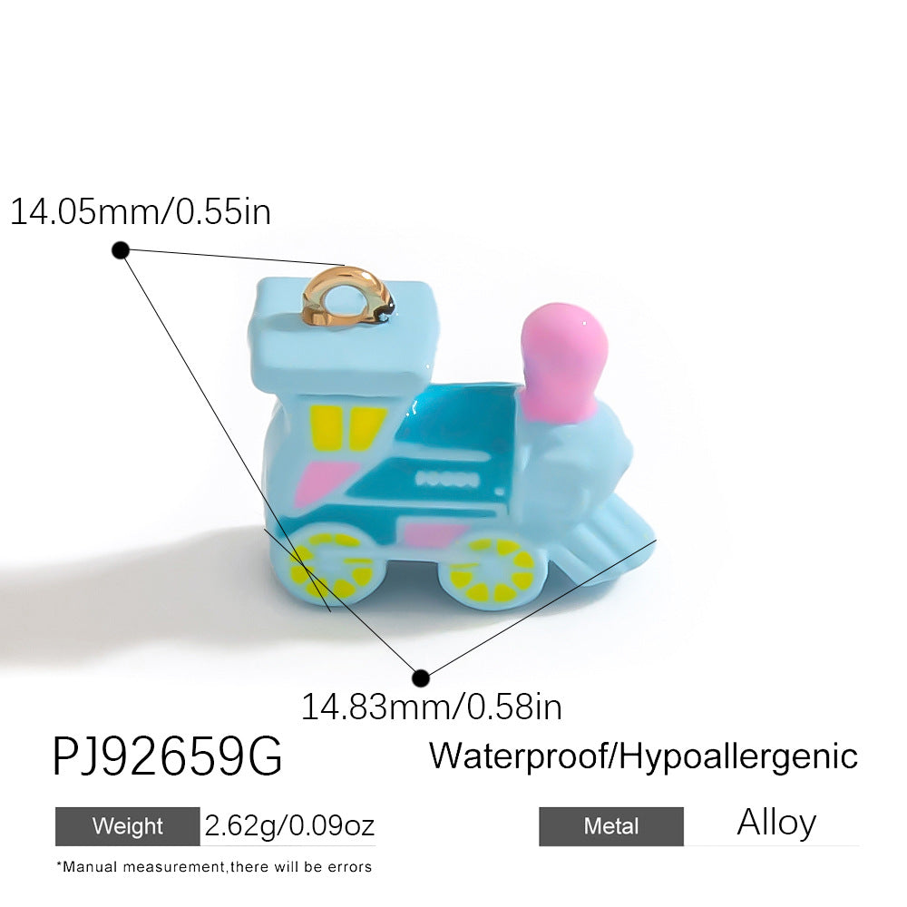 Alloy DIY Cartoon Car Pendant Droplet Decor