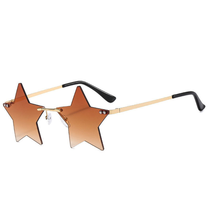 Fashionable Frameworkless Star-Shaped Sunglasses Punk Style