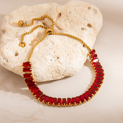 Geometric Stainless Steel Bracelet Colorful 18K Gold Plated Jewelry