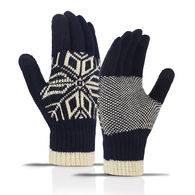 Men's Touchscreen Knitted Gloves Warm Thickened Winter Sports Gloves