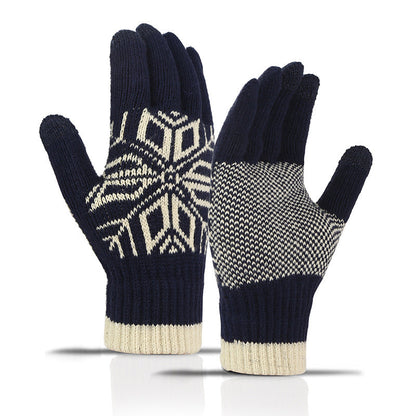 Men's Touchscreen Knitted Gloves Warm Thickened Winter Sports Gloves