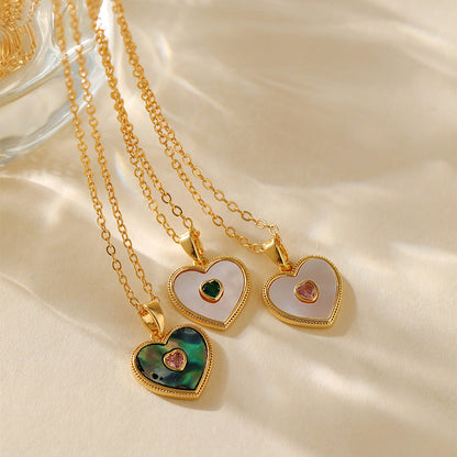 Vintage Shell Pearl Pendant Chain Necklaces