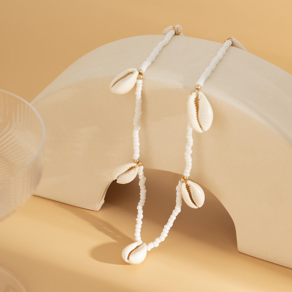 Vintage Bead Braided Shell Waist Chain
