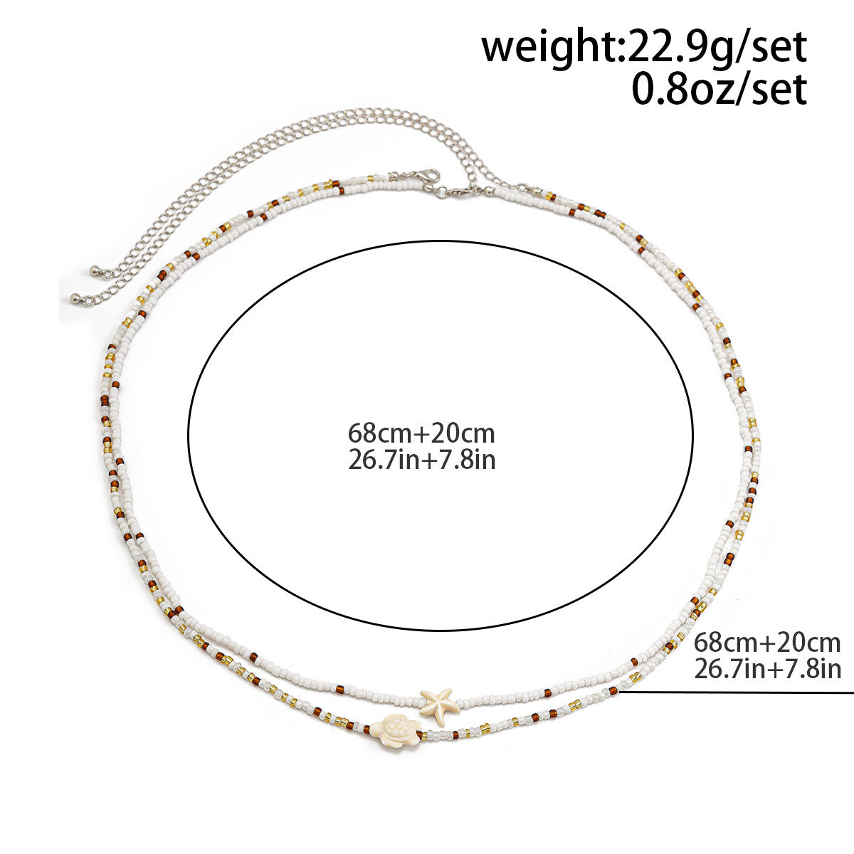 Star Beaded Double Layers Waist Chain
