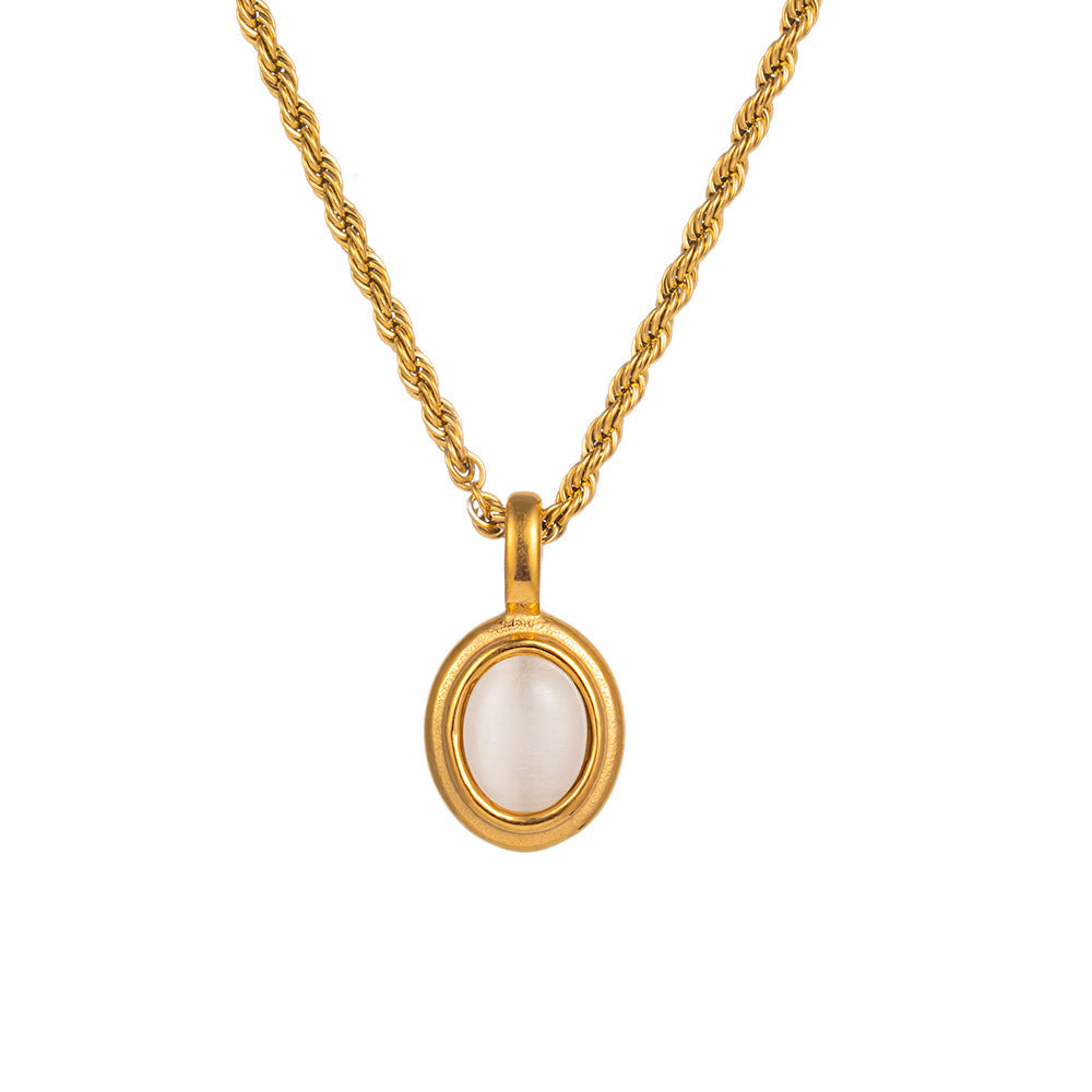 Gemstone Vintage Twist Chain Necklace