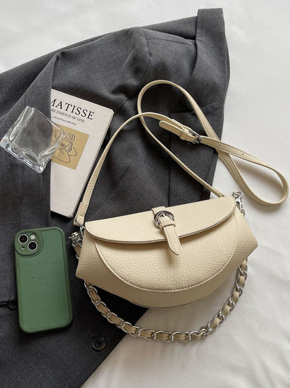 Fashionable Saddle Bag with Chain Strap
