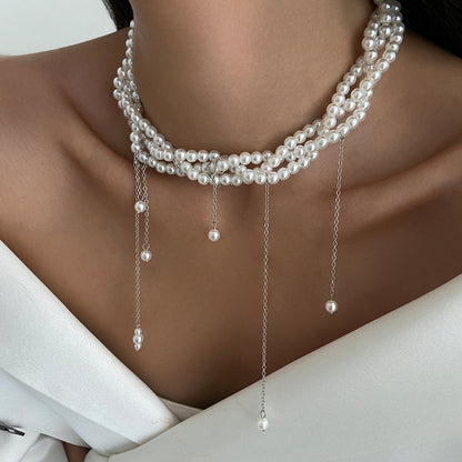 Chic Layered Heart Pendant Necklace With Metal Chain